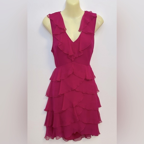 Alice + Olivia Dresses & Skirts - NWT Alice + Olivia Raspberry Pink Sleeveless Silk Chiffon Mini Dress size 6